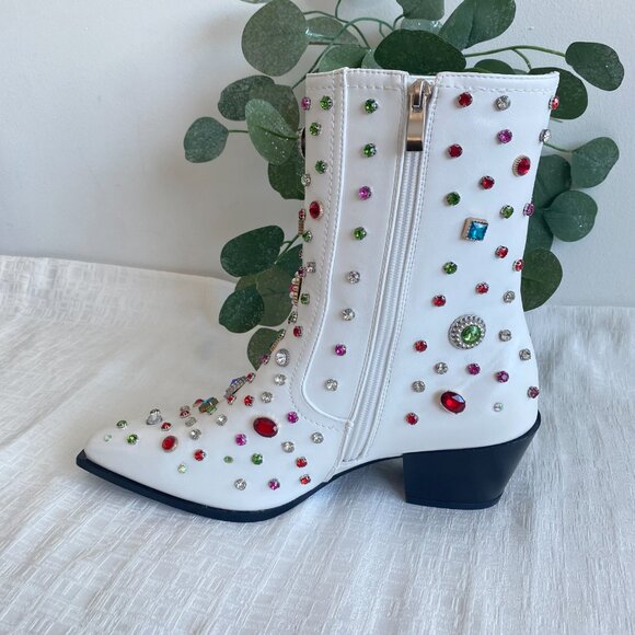 Azalea Wang Rhinestone Embellished Western Boots SZ 10 - Picture 4 of 15